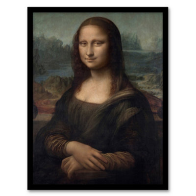 Artery8 Portrait Of Mona Lisa Del Giocondo Da Vinci Framed Wall Art Print 12X16" from B&Q