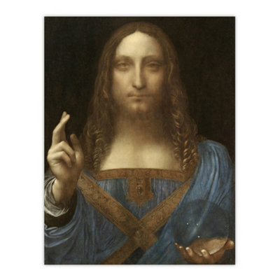Artery8 Salvator Mundi World Savior Da Vinci Vintage Wall Art Poster Print 12X16" from B&Q