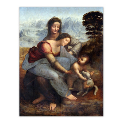 Artery8 Virgin & Child Saint Anne Da Vinci Vintage Wall Art Poster Print 12X16" from B&Q