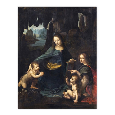 Artery8 The Virgin Of The Rocks Da Vinci Vintage Wall Art Poster Print 12X16" from B&Q