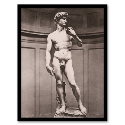 Artery8 Statue Of David Photograph Michelangelo Vintage Framed Wall Art Print 12X16" from B&Q