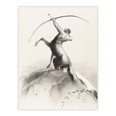Artery8 Centaur Aiming At The Clouds Redon Vintage Wall Art Poster Print 12X16" from B&Q