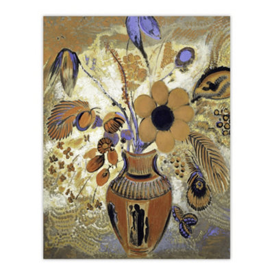 Artery8 Etruscan Vase With Flowers Redon Vintage Wall Art Poster Print 12X16" from B&Q