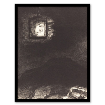 B&Q -  Glimmering Head Suspended Redon Vintage Framed Wall Art Print 12X16"