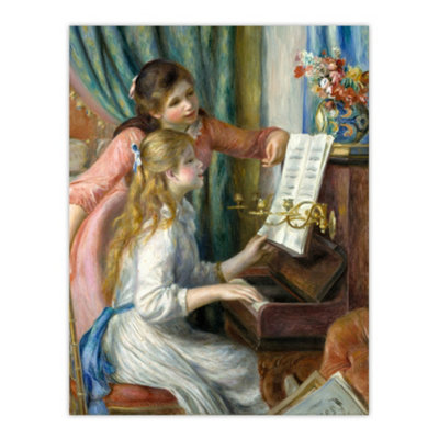 Artery8 Two Young Girls At The Piano Renoir Vintage Wall Art Poster Print 12X16" from B&Q