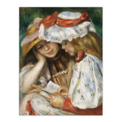Artery8 Two Girls Reading Renoir Vintage Wall Art Poster Print 12X16" from B&Q