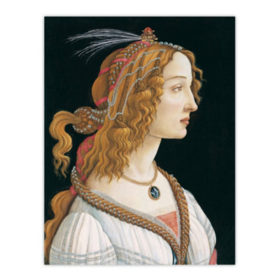 Artery8 Idealized Portrait Of A Lady Botticelli Vintage Wall Art Poster Print 12X16" from B&Q