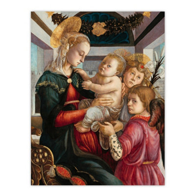 Artery8 Madonna And Child With Angels Botticelli Vintage Wall Art Poster Print 12X16" from B&Q