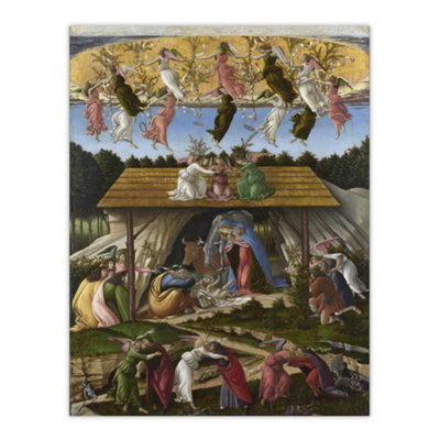 Artery8 Mystic Nativity Painting Botticelli Vintage Wall Art Poster Print 12X16" from B&Q