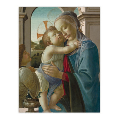Artery8 Virgin And Child An Angel Botticelli Vintage Wall Art Poster Print 12X16" from B&Q