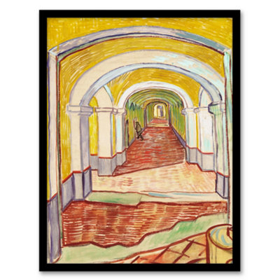 Artery8 Corridor In The Asylum Van Gogh Vintage Framed Wall Art Print 12X16" from B&Q