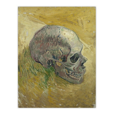 B&Q -  Human Skull Study In Yellow Van Gogh Vintage Wall Art Poster Print 12X16"