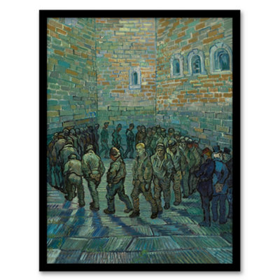 Artery8 Penitentiary Prisoners Exercising Van Gogh Framed Wall Art Print 12X16" from B&Q