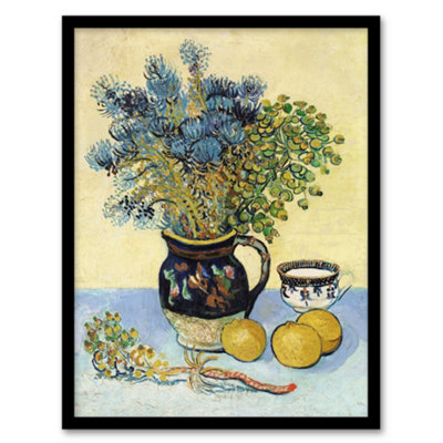Artery8 Still Life Nature Morte Van Gogh Vintage Framed Wall Art Print 12X16" from B&Q