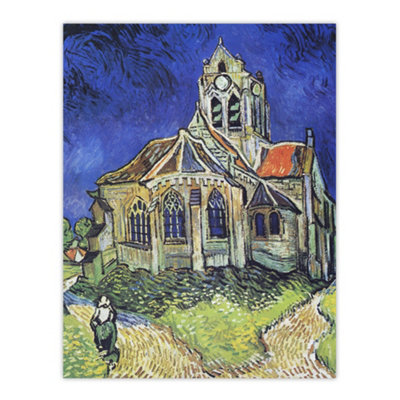 B&Q -  The Church At Auvers Oil Painting Van Gogh Wall Art Poster Print 12X16"