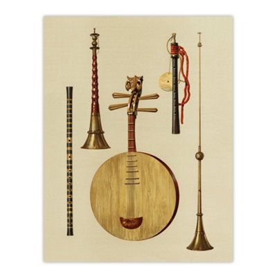 Artery8 Japanese Musical Instruments Gibb Vintage Wall Art Poster Print 12X16" from B&Q