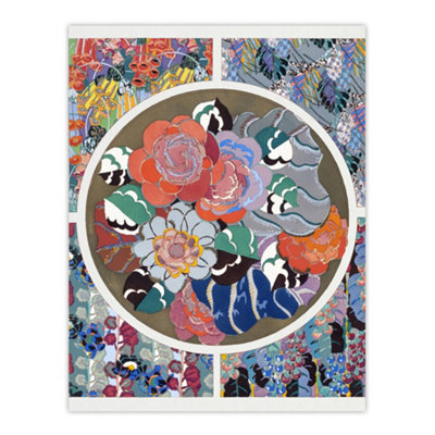 Artery8 Floral Art Deco Pattern Benedictus Vintage Wall Art Poster Print 12X16" from B&Q
