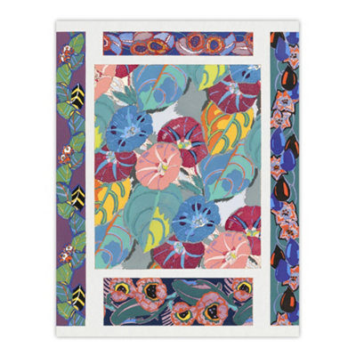 Artery8 Vibrant Flower Pattern Benedictus Vintage Wall Art Poster Print 12X16" from B&Q