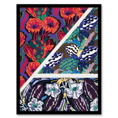 Artery8 Geometric Floral Motifs Benedictus Vintage Framed Wall Art Print 12X16" from B&Q
