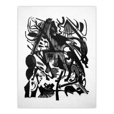 Artery8 Birth Of The Wolves Abstract Franz Marc Vintage Wall Art Poster Print 12X16" from B&Q