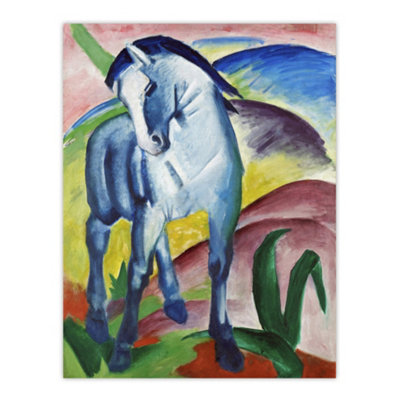Artery8 Blue Horse I Expressionist Franz Marc Vintage Wall Art Poster Print 12X16" from B&Q