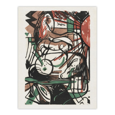 B&Q -  The Birth Of Horses Abstract Franz Marc Vintage Wall Art Poster Print 12X16"