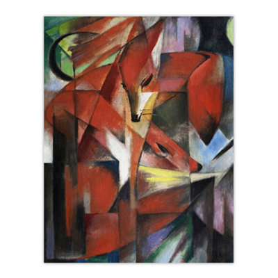 Artery8 The Foxes Colourful Abstract Franz Marc Vintage Wall Art Poster Print 12X16" from B&Q