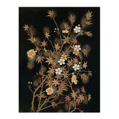 Artery8 Japanese Autumn Flowers G A Audsley Vintage Wall Art Poster Print 12X16" from B&Q