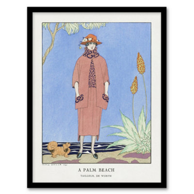 Artery8 A Palm Beach Fashion Advert Barbier Vintage Framed Wall Art Print 12X16" from B&Q