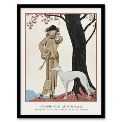 Artery8 Autumn Symphony Fashion Worth Advert Barbier Framed Wall Art Print 12X16" from B&Q