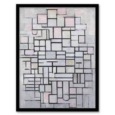 Artery8 Composition No Iv Abstract Mondrian Vintage Framed Wall Art Print 12X16" from B&Q