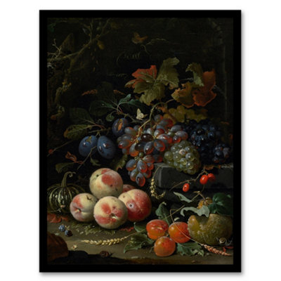 Artery8 Still Life With Fruit Foliage And Insects Mignon Framed Wall Art Print 12X16" from B&Q