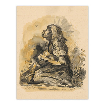 Artery8 Gypsy And Lark Watercolour Kubincan Wall Art Poster Print 12X16" from B&Q
