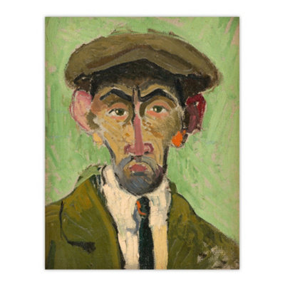 Artery8 Self Portrait In Green Arnold Weisz Kubincan Wall Art Poster Print 12X16" from B&Q