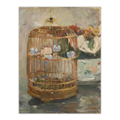 Artery8 The Bird Cage Still Life Painting Morisot Wall Art Poster Print 12X16"