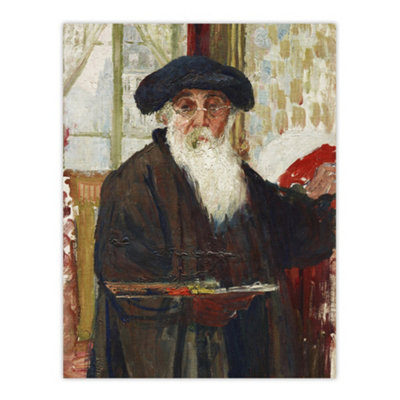 Artery8 Self Portrait With Paint Palette Pissarro Wall Art Poster Print 12X16" from B&Q