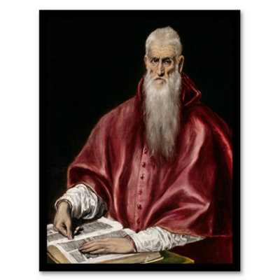 Artery8 Portrait Of Saint Jerome As A Scholar El Greco Framed Wall Art Print 12X16" from B&Q