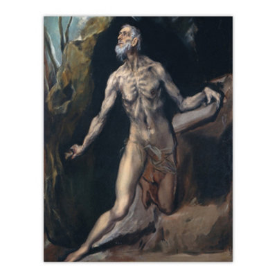 Artery8 Saint Jerome Penitent Hermit Portrait El Greco Wall Art Poster Print 12X16" from B&Q