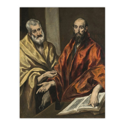 Artery8 Portrait Of Saint Peter And Saint Paul El Greco Wall Art Poster Print 12X16" from B&Q