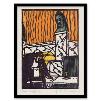 B&Q -  Head Waiter In Cafe Ernst Ludwig Kirchner Framed Wall Art Print 12X16"