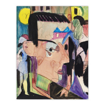 Artery8 Abstract Self Portrait Ernst Ludwig Kirchner Wall Art Poster Print 12X16" from B&Q