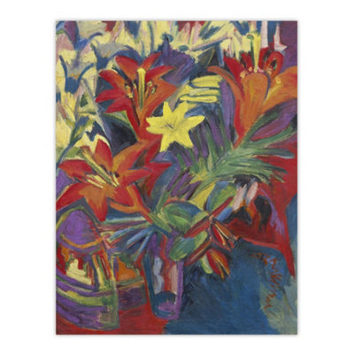 Artery8 Still Life With Lilies Ernst Ludwig Kirchner Wall Art Poster Print 12X16" from B&Q