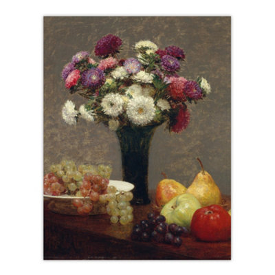 Artery8 Asters And Fruit On A Table Latour Wall Art Poster Print 12X16" from B&Q