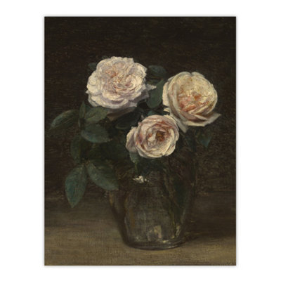 Artery8 Still Life With Roses In Vase Latour Wall Art Poster Print 12X16" from B&Q