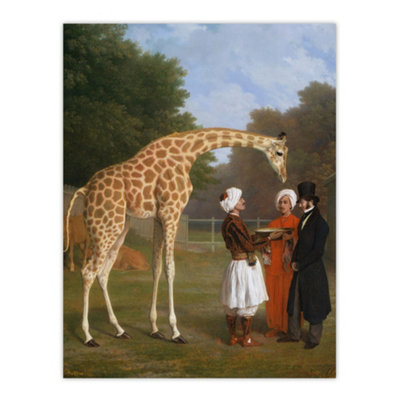 Artery8 Nubian Giraffe Oil Painting Agasse Wall Art Poster Print 12X16" from B&Q