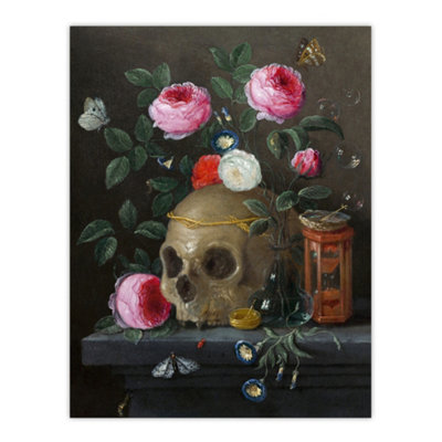 Artery8 Vanitas Still Life With Skull Jan Van Kessel Wall Art Poster Print 12X16" from B&Q