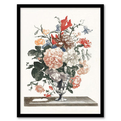 Artery8 Flower Bouquet In A Glass Vase Johan Teyler Framed Wall Art Print 12X16" from B&Q