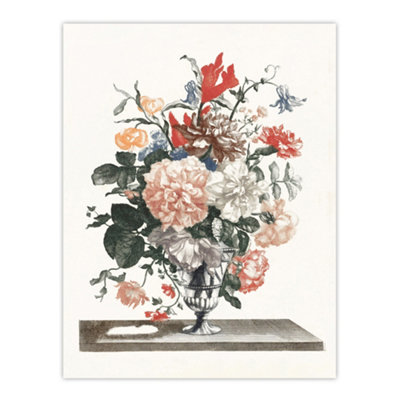 Artery8 Flower Bouquet In A Glass Vase Johan Teyler Wall Art Poster Print 12X16" from B&Q