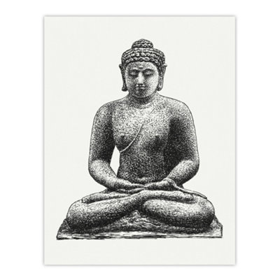 Artery8 Buddha On The Borobudur Drawing Leo Gestel Wall Art Poster Print 12X16" from B&Q