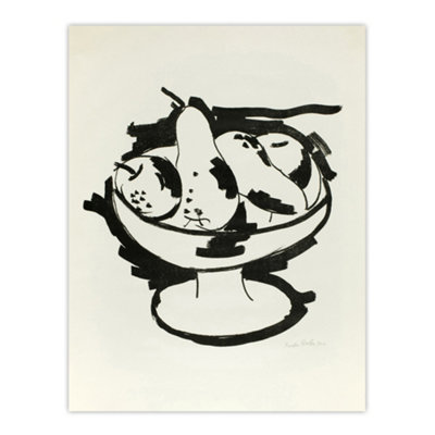 Artery8 Bowl Of Fruit Still Life Sketch Hartley Wall Art Poster Print 12X16" from B&Q